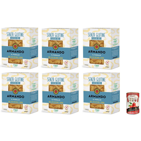 Armando Il Armando, Il Fusillo, glutenfreie Mehrkornnudeln mit Mais, braunem Reis und Quinoa 6x inkl. Italian Gourmet pelati 400gr Original italienisch