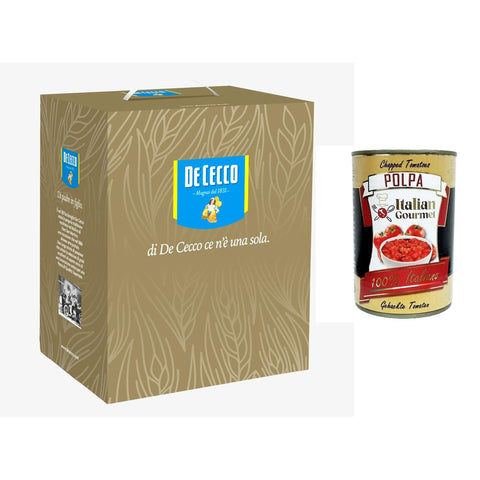 DE CECCO Valigetta, Idea Regalo Pasta 100% Italienisch ab 5kg (10x500gr) Original italienisch inkl. Italian Gourmet Polpa 400g