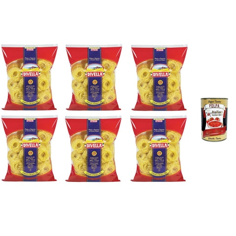 Divella Capelli d'Angelo N°93 Hartweizengrieß Pasta Italienische Nudeln 6x 500gr Original italienisch inkl. Italian Gourmet Polpa di Pomodoro 400g