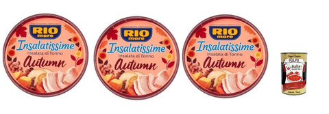 Italian Gourmet E.R. Nudelgerichte Rio Mare Insalatissime Thunfischsalat Autumn, mit Linsen, Buchweizen, Kürbis und Pilzen, 3 x 220 g, + Italian Gourmet polpa 400g