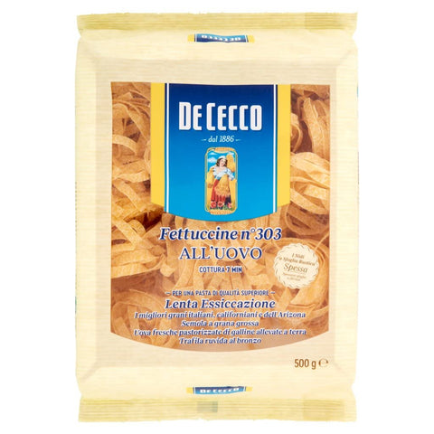 Italian Gourmet E.R. Nudeln & Pasta 10x De Cecco Fettuccine pasta all'uovo Pasta mit Ei No.303 500g + Italian Gourmet polpa 500g 8001250253033