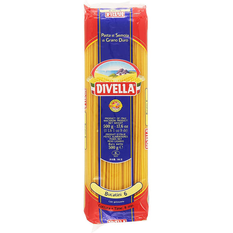 Divella Bucatini n°6 Hartweizengrieß Pasta Italienische Nudeln Packung 10x 500g inkl. Italian Gourmet Polpa di Pomodoro 400g Dose Original italienisch
