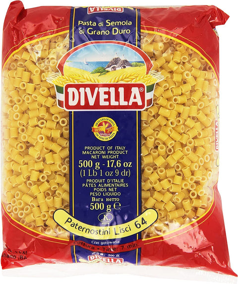 Italian Gourmet E.R. Nudeln & Pasta 10x Divella Paternostini Lisci N. 64 Hartweizengrieß Pasta Italienische Nudeln 500g Packung + Italian Gourmet Polpa di Pomodoro 400g Dose 8005121000641