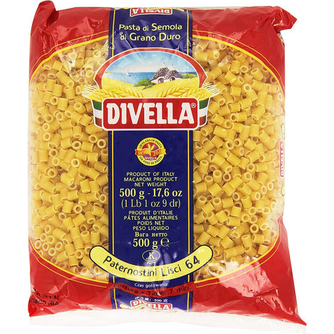 Divella Paternostini Lisci N. 64 Hartweizengrieß Pasta Italienische Nudeln Packung 10x 500g inkl. Italian Gourmet Polpa di Pomodoro 400g Dose Original italienisch