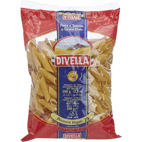 Divella Pennoni Rigati N. 29 Hartweizengrieß Pasta Italienische Nudeln Packung 10x 500g inkl. Italian Gourmet Polpa di Pomodoro 400g Dose Original italienisch