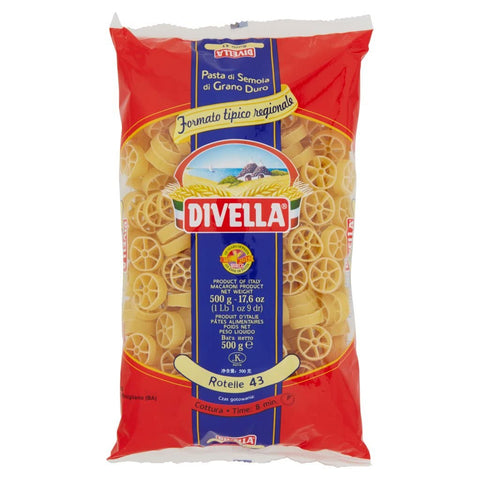 Italian Gourmet E.R. Nudeln & Pasta 10x Divella Rotelle N. 43 Hartweizengrieß Pasta Italienische Nudeln 500g Packung + Italian Gourmet Polpa di Pomodoro 400g Dose 8005121002430