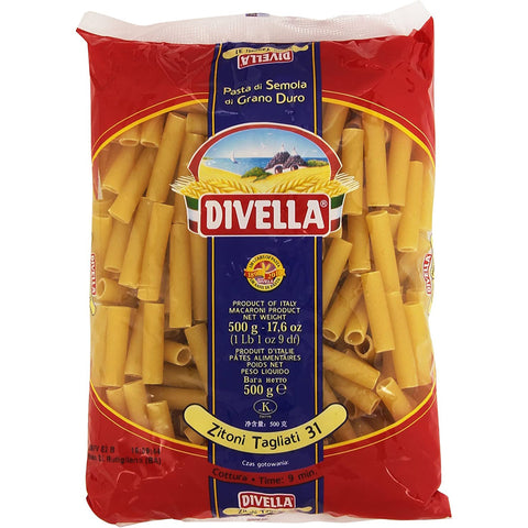 Divella Zitoni Tagliat N. 31 Hartweizengrieß Pasta Italienische Nudeln Packung 10x500g Original italienisch