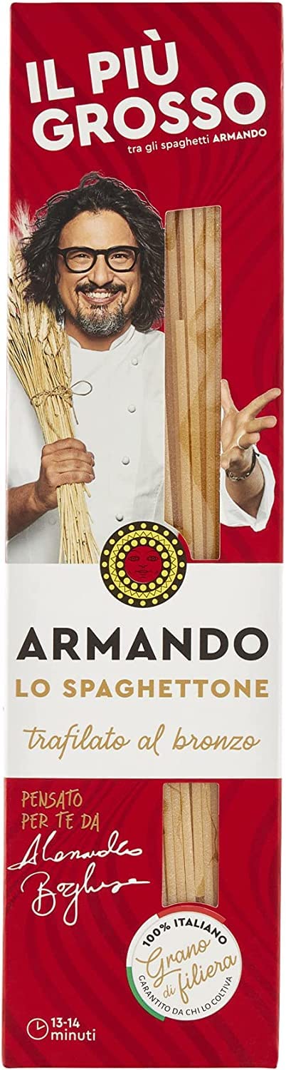 Italian Gourmet E.R. Nudeln & Pasta 10x Il Grano Di Armando Lo Spaghettone Italienischer Weizen Bronze gezeichnet 100% Italienische Pasta 500g 8005709204188