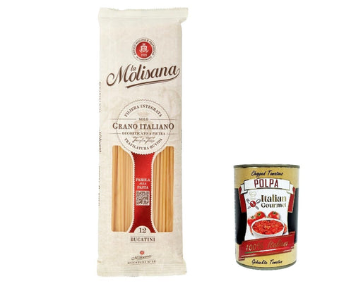 Italian Gourmet E.R. Nudeln & Pasta 10x La Molisana Bucatini N. 12 Pasta Lenta Lavorazione Teigwaren aus Hartweizengrieß Bronze-Zeichnung 500g + Italian Gourmet Polpa 400g 8004690051207