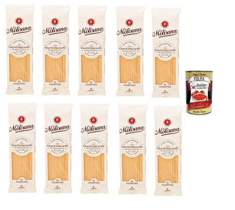Italian Gourmet E.R. Nudeln & Pasta 10x La Molisana Spaghettoni N. 14 Pasta Lenta Lavorazione Teigwaren aus Hartweizengrieß Bronze-Zeichnung 500g + Italian Gourmet Polpa 400g 8004690051429
