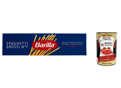 Italian Gourmet E.R. Nudeln & Pasta 10x Lange Nudeln Pasta Spaghetti Grossi n.7, 100% italienisch Nudeln 500g + Italian Gourmet polpa 400g 8076800195071