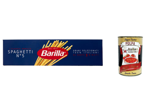 Italian Gourmet E.R. Nudeln & Pasta 10x Lange Nudeln Pasta Spaghetti N. 5, 100% italienisch Nudeln 500g + Italian Gourmet polpa 400g 8076802085530