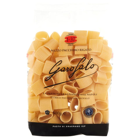 Italian Gourmet E.R. Nudeln & Pasta 10x Mezzo Pacchero Rigato N. 1-37 Neapolitanische Hartweizengrieß Packung mit 500g Pasta IGP + Italian Gourmet polpa 400g 8000139934438