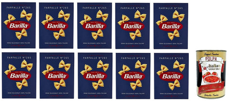 Italian Gourmet E.R. Nudeln & Pasta 10x Pasta Barilla Farfalle Nr. 265 italienisch Nudeln 500 g pack + Italian Gourmet polpa 400g 8076800000139