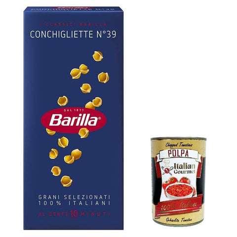 Barilla Pasta Conchigliette Nr. 39 italienisch Nudeln 500 g pack 10x Original italienisch inkl. Italian Gourmet Polpa 400g