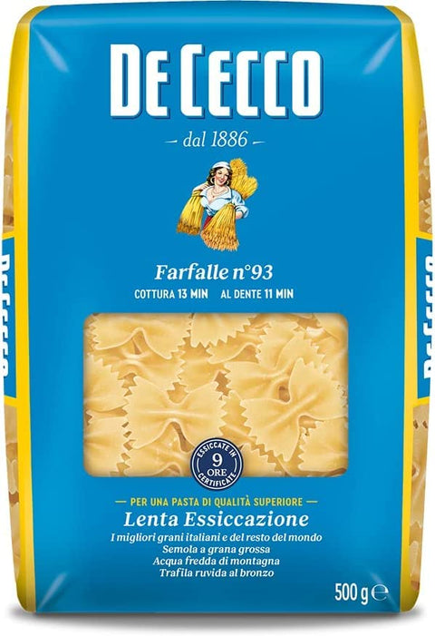 Italian Gourmet E.R. Nudeln & Pasta 10x Pasta De Cecco 100% Italienisch Farfalle n. 93 Nudeln 500g + Italian Gourmet Polpa 400g 8001250120939