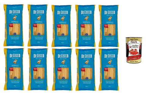 Italian Gourmet E.R. Nudeln & Pasta 10x Pasta De Cecco 100% Italienisch Mafaldine n. 2 Nudeln 500g + Italian Gourmet Polpa 400g 8001250120021