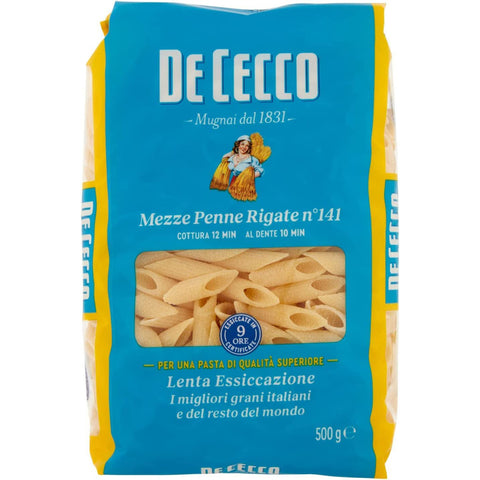 Italian Gourmet Pasta De Cecco 100% Mezza Penne rigate N°141 Nudeln 10x 500g inkl. Italian Gourmet Polpa 400g Original italienisch