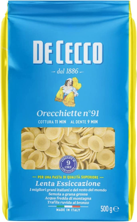 Italian Gourmet E.R. Nudeln & Pasta 10x Pasta De Cecco 100% Italienisch Orecchiette N°91 Nudeln 500g + Italian Gourmet Polpa 400g 8001250120915