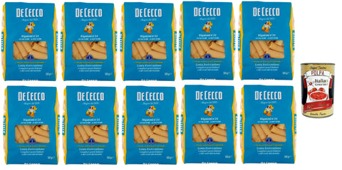 Italian Gourmet E.R. Nudeln & Pasta 10x Pasta De Cecco 100% Italienisch Rigatoni N°39 Nudeln 500g + Italian Gourmet Polpa 400g 8001250120243