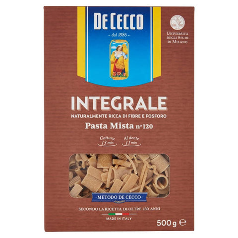 Italian Gourmet E.R. Nudeln & Pasta 10x Pasta De Cecco Pasta Mista integrale n. 120 Vollkor italienisch Nudeln 500 g + Italian Gourmet polpa 400g 8001250008855