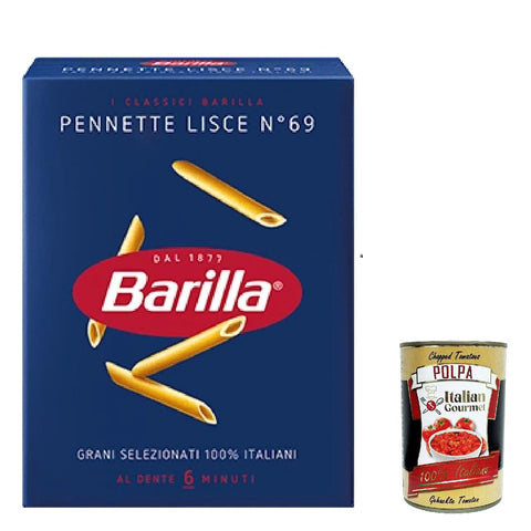 Italian Gourmet Pasta Pennette Lisce Nr. 69, 100% Nudeln pack 10x 500 g inkl. Italian Gourmet polpa 400g Original italienisch