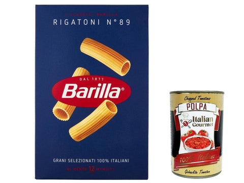 Italian Gourmet E.R. Nudeln & Pasta 10x Pasta Rigatoni Nr. 89, 100% italienisch Nudeln 500 g pack + Italian Gourmet polpa 400g 8076802085899