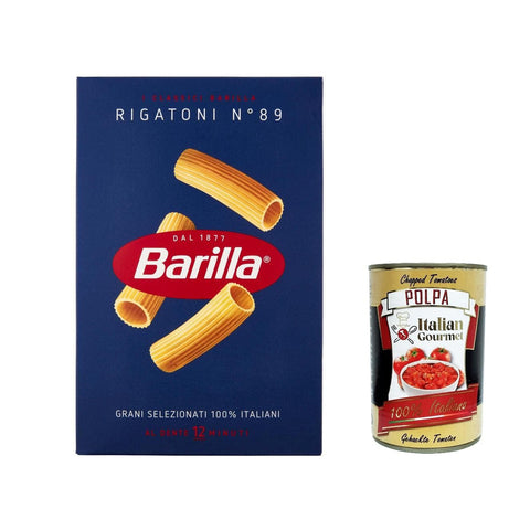 Barilla Pasta Rigatoni Nr. 89, 100% italienisch Nudeln 500 g pack 10x Original italienisch inkl. Italian Gourmet Polpa 400g