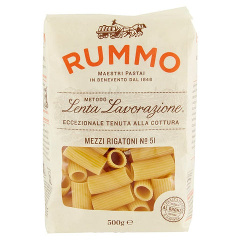 Italian Gourmet E.R. Nudeln & Pasta 10x Rummo Mezzi Rigaton N. 51 Hartweizengrieß Pasta Italienische Nudeln 500g Packung + Italian Gourmet Polpa di Pomodoro 400g Dose 8008343200516