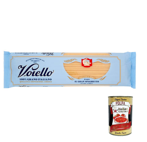 Italian Gourmet E.R. Nudeln & Pasta 10x Voiello Pasta Il Gran Spaghetto Nudeln 100 % italienische N105, 500g + Italian Gourmet Polpa 400g 8076810500605
