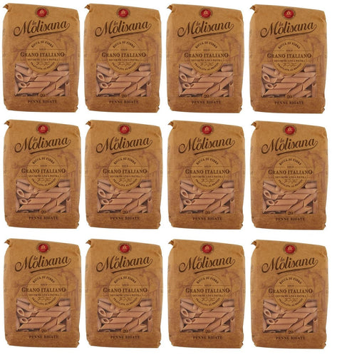 Italian Gourmet E.R. Nudeln & Pasta 12x La Molisana Pasta Integrale Penne Rigate n°20 Vollkornnudeln Vollkornpasta,100% italienischer Weizen,Bronzepaste 500g Packung + Italian Gourmet Polpa di Pomodoro 400g Dose 8004690612002
