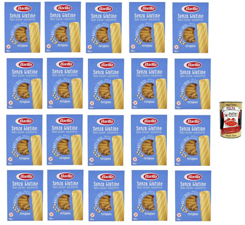 Italian Gourmet E.R. Nudeln & Pasta 20x Barilla Tortiglioni 400g senza Glutine Glutenfrei pasta nudeln, gluten free + Italian Gourmet polpa 400g 8076809545471