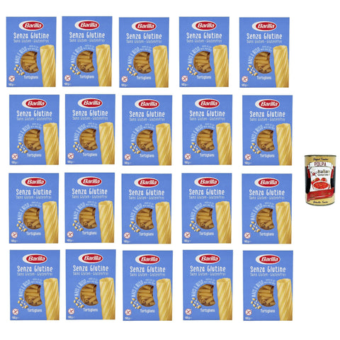 Barilla Tortiglioni 400g senza Glutine Glutenfrei pasta nudeln, gluten free 20x Original italienisch inkl. Italian Gourmet Polpa 400g