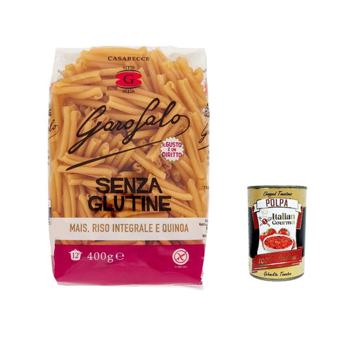 Garofalo Casarecce Senza Glutine Glutin free, glutenfrei Pasta Noodles 20x 400 g inkl. Italian Gourmet Polpa 400 g Original italienisch