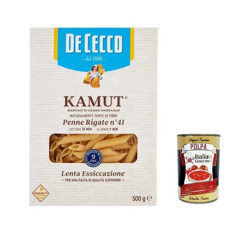 De Cecco nudeln Pasta Penne rigate N. 41 Kamut Marke von Khorasan - Weizen 20x 500g inkl. Italian Gourmet polpa 400g Original italienisch