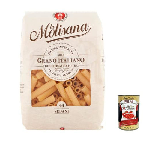 La Molisana Sedani N. 44 Pasta Lenta Lavorazione Teigwaren aus Hartweizengrieß Bronze Zeichnung 20x500g Original italienisch