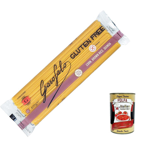 Garofalo Linguine Senza Glutine Glutin free, glutenfrei Pasta Noodles 20x 400 g inkl. Italian Gourmet Polpa 400 g Original italienisch