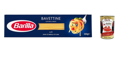 Italian Gourmet E.R. Nudeln & Pasta 20x Pasta Barilla Bavettine Nr. 11 italienisch Nudeln 500 g pack + Italian Gourmet polpa 400g 8076800195118