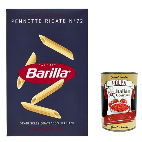 Pasta Pennette rigate Nr. 72, 100% italienisch Nudeln 500 g pack 20x Original italienisch inkl. Italian Gourmet Polpa 400g