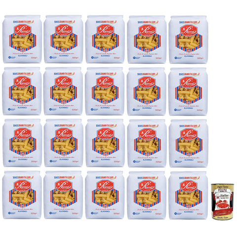 Russo Elicoidali N°122 Hartweizengrieß Pasta, 100% Weizen, - Packung 20x 500g inkl. Italian Gourmet Polpa di Pomodoro 400g Dose Original italienisch