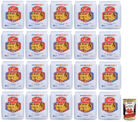 Italian Gourmet E.R. Nudeln & Pasta 20x Russo Elicoidali N°122 Hartweizengrieß Pasta,100% Italienischer Weizen,500g-Packung + Italian Gourmet Polpa di Pomodoro 400g Dose 8000139922787