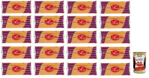 Russo Mezzanelli N°79 Hartweizengrieß Pasta,100% Italienischer Weizen,500g-Packung 20x Original italienisch inkl. Italian Gourmet Polpa di Pomodoro 400g Dose