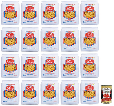 Russo Penne Piccole N°12 Hartweizengrieß Pasta,100% Italienischer Weizen,500g-Packung 20x Original italienisch inkl. Italian Gourmet Polpa di Pomodoro 400g Dose