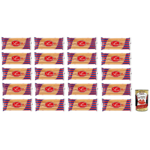 Russo Ziti N°76 Hartweizengrieß Pasta, 100% Weizen, - Packung 20x 500g inkl. Italian Gourmet Polpa di Pomodoro 400g Dose Original italienisch