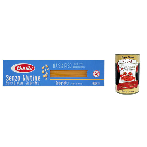 Barilla Spaghetti 400g senza Glutine Glutenfrei pasta nudeln, gluten free 20x Original italienisch inkl. Italian Gourmet Polpa 400g