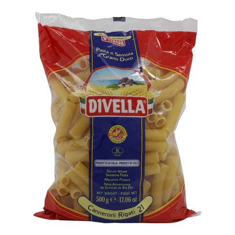 Italian Gourmet E.R. Nudeln & Pasta 24x Divella Canneroni Rigati N., 21 Hartweizengrieß Pasta Italienische Nudeln 500g Packung + Italian Gourmet Polpa di Pomodoro 400g Dose 8005121000214