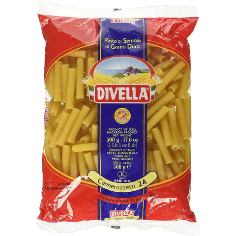 Divella Cannerozzetti N. 24 Hartweizengrieß Pasta Italienische Nudeln 500g Packung 24x Original italienisch inkl. Italian Gourmet Polpa di Pomodoro 400g Dose