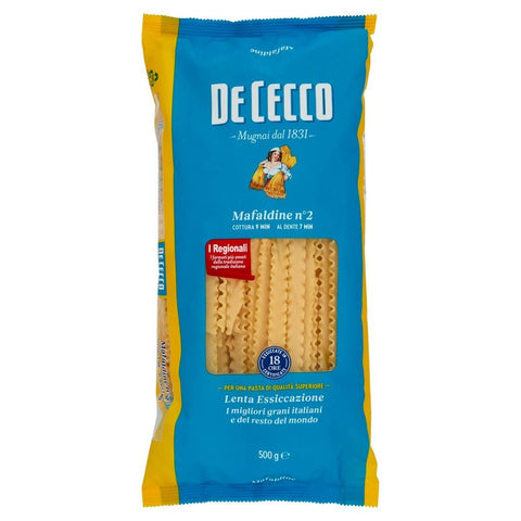 Italian Gourmet E.R. Nudeln & Pasta 24x Pasta De Cecco 100% Italienisch Mafaldine n. 2 Nudeln 500g + Italian Gourmet Polpa 400g 8001250120021
