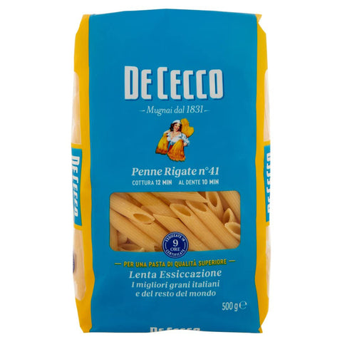 De Cecco Pasta 100% Italienisch Penne rigate N° 41 Nudeln 500g 24x Original italienisch inkl. Italian Gourmet Polpa 400g