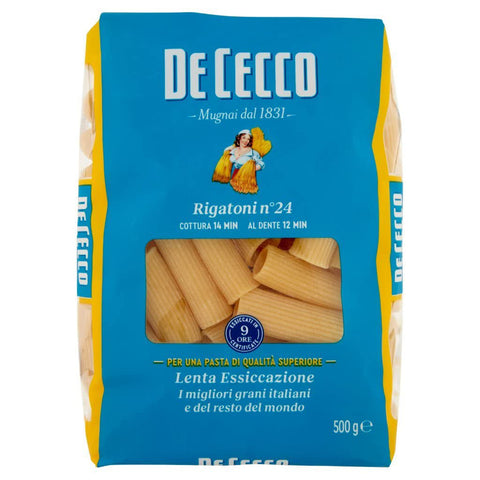 De Cecco Pasta 100% Italienisch Rigatoni N°39 Nudeln 500g 24x Original italienisch inkl. Italian Gourmet Polpa 400g